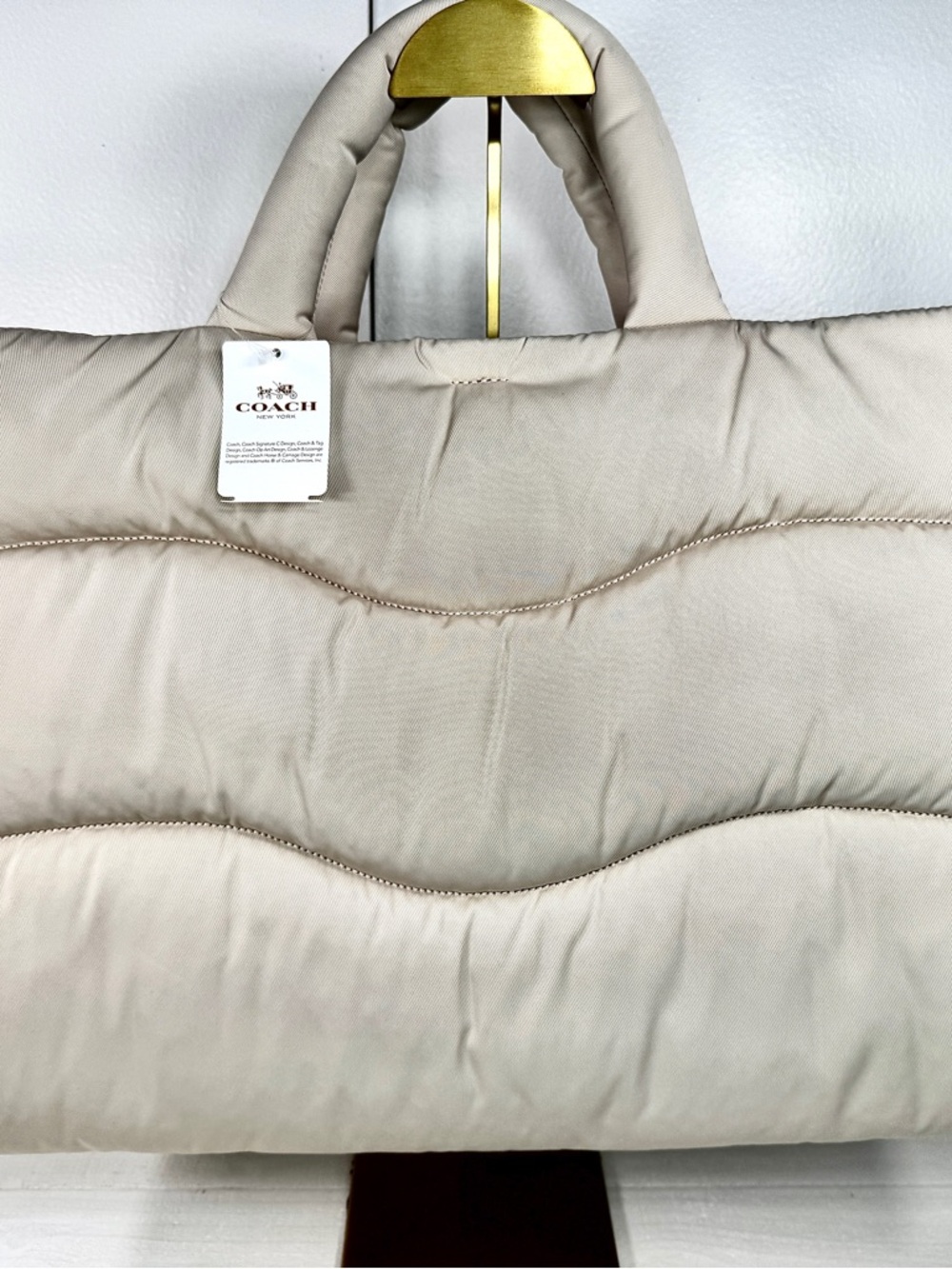 NWT Coach Coachtopia Puffy Tote Cloud CQ057 Quilted Luxury Minimalist Bag - Picture 9 of 16